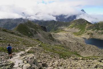 Naklejka na ściany i meble hiking in the Tatra mountains