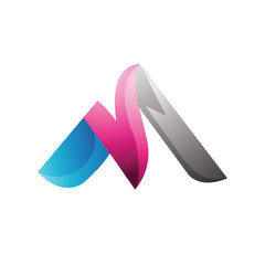 3d modern M initial logo