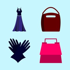 woman clothes icons set