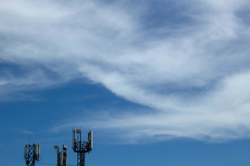 Antenna on blue sky background