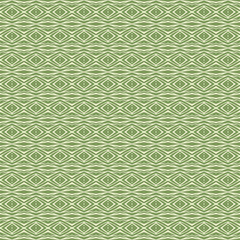 Green Geometric pattern in repeat. Fabric print. Seamless background, mosaic ornament, ethnic style. 
