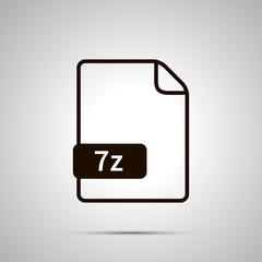 Simple black file icon with 7Z extension