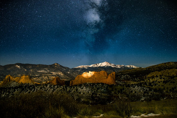 Pikes Peak at night