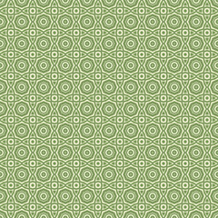 Green Geometric pattern in repeat. Fabric print. Seamless background, mosaic ornament, ethnic style. 