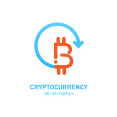 Illustration of business logotype cryptocurrency.