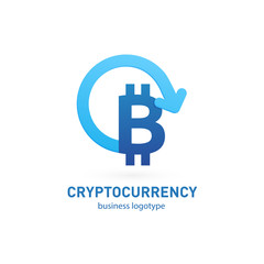 Illustration of business logotype cryptocurrency.