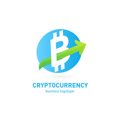 Illustration of business logotype cryptocurrency.