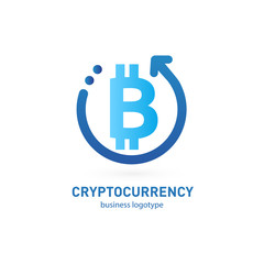 Illustration of business logotype cryptocurrency.