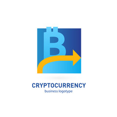 Obraz premium Illustration of business logotype cryptocurrency.