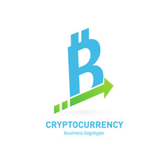 Obraz premium Illustration of business logotype cryptocurrency.