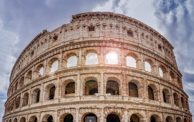 Fototapeta premium the colosseum in Rome seen from below