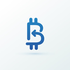 Illustration of business logotype cryptocurrency.