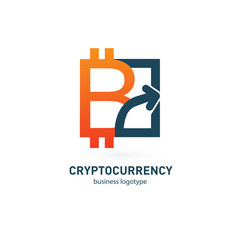 Illustration of business logotype cryptocurrency.