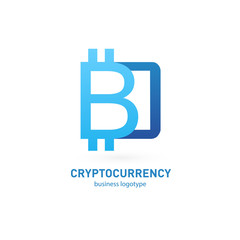 Illustration of business logotype cryptocurrency.