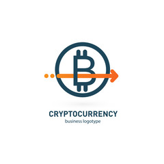 Illustration of business logotype cryptocurrency.