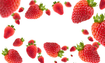 Fototapeta na wymiar strawberries white background