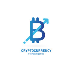 Illustration of business logotype cryptocurrency.