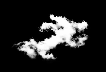 white cloud isolated on black background