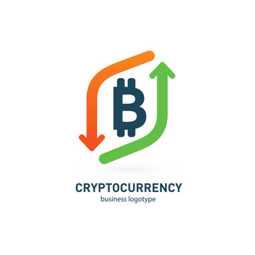 Illustration of business logotype cryptocurrency.
