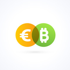 Illustration of business logotype cryptocurrency.