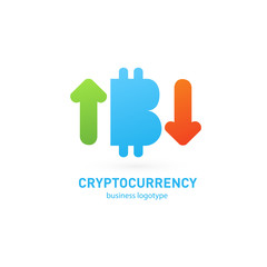 Illustration of business logotype cryptocurrency.