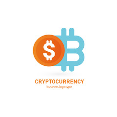 Illustration of business logotype cryptocurrency.