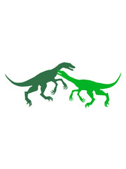 2 kampf raptor jagen silhouette schwarz umriss t-rex fleischfresser böse gefährlich fressen dino dinosaurier saurier clipart comic cartoon design