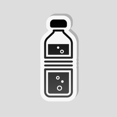 bottle of water with bubbles. simple single icon. Sticker style