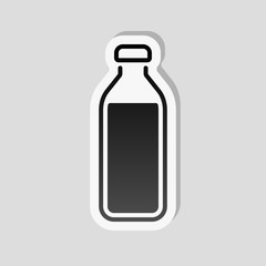 bottle of water, simple icon. Sticker style with white border an