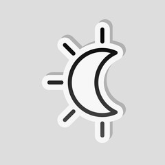 Eclipse. Simple linear icon with thin outline. Sticker style wit