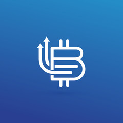 Illustration of business logotype cryptocurrency.