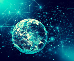 Fototapeta premium Earth from Space. Best Internet Concept of global business from concepts series. Elements of this image furnished by NASA. 3D illustration