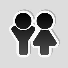 Set of male and female symbols. Simple icon. Sticker style with