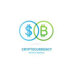 Illustration of business logotype cryptocurrency.