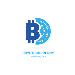 Illustration of business logotype cryptocurrency.