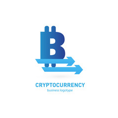 Illustration of business logotype cryptocurrency.