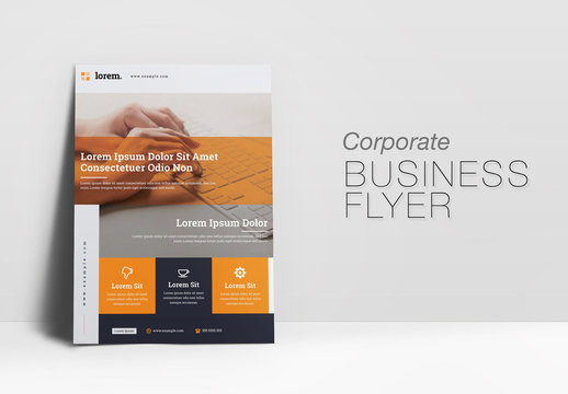 Business Flyer Layout with Orange Accents