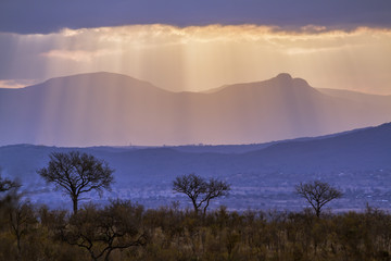 Cloudy sunset scenery in Kruger National park, South Africa