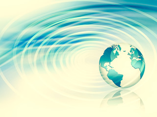 Best Internet Concept of global business. Globe, glowing lines on technological background. Wi-Fi, rays, symbols Internet, 3D illustration