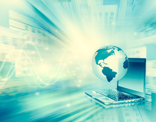 Best Internet Concept of global business from concepts series. Computer mobility, internet communication and cloud computing concept