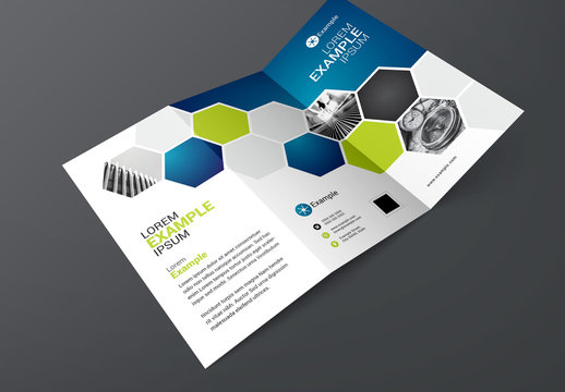 Brochure Layout with Blue and Green Accents