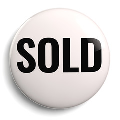 Sold Sign White Icon Round Symbol