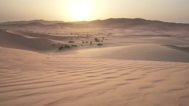 Beautiful Rub al Khali desert at sunrise stock footage video