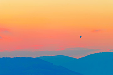 Romantic sunset in evening