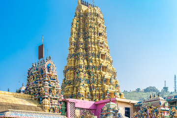 Gatehouse tower of the Hindu temple Sri Muthumariamman in Matale in the Central Province of Sri...