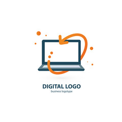 Logo design abstract digital technology vector template.