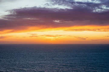 Obraz premium Idyllic sunset over Mediterranean sea Portoscuso Carbonia Sardinia