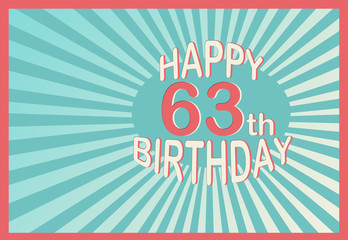 Happy 63th Birthday in cartoon style