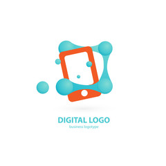 Illustration design of logotype business web marketing.