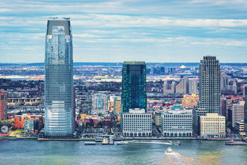 Naklejka premium New Jersey skyline and Hudson River